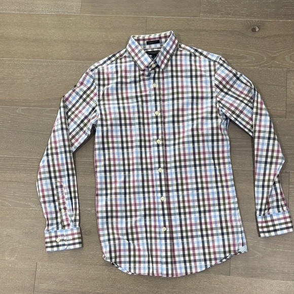 Banana Republic Men's Multicolor Plaid Button-Down Shirt Grant Fit